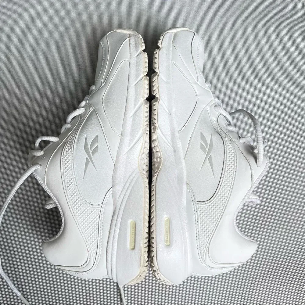 Reebok All White DMX Ride Oil Resistant Sneakers Women’s Size 8 1/2 Wide EUC